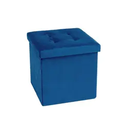 JUST HOME COLLECTION - Puff Plegable 38x38x38 cm Azul