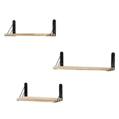 JUST HOME COLLECTION - Set de 3 Repisas Mdf/Metálica Café