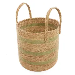 JUST HOME COLLECTION - Canasto Tejido con Mango 27x27x27cm Café