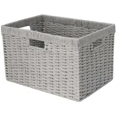 JUST HOME COLLECTION - Caja Tejida 26x38x24cm Gris