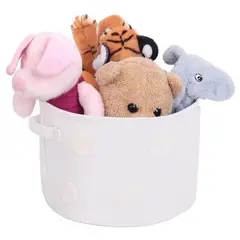 JUST HOME COLLECTION - Cesto Organizador Infantil Puntos Blanco