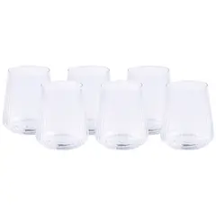 JUST HOME COLLECTION - Set de 6 Vasos de Vidrio 480ml 10.5cm Eo Transparente