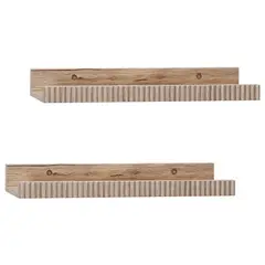 JUST HOME COLLECTION - Set de 2 Repisas Flotantes 40x10 cm Natural