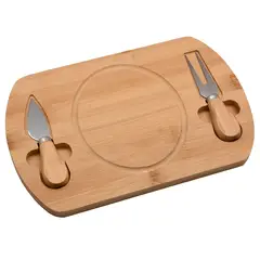 JUST HOME COLLECTION - Tabla Bambú Queso + 2 Cuchillos