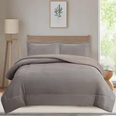 JUST HOME COLLECTION - Plumón/Edredón Nord Liso Sencillo/Semidoble Taupe
