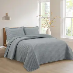 JUST HOME COLLECTION - Quilt Urba Velvet Sencillo/Semidoble Gris