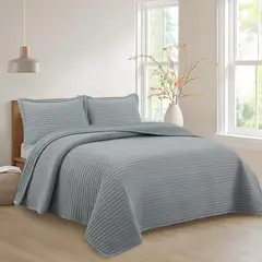 JUST HOME COLLECTION - Quilt Urba Velvet Sencillo/Semidoble Gris