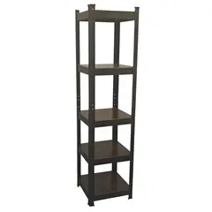 FIXSER - Estantería Metal Madera 5 Niveles 37x37x150cm Negro