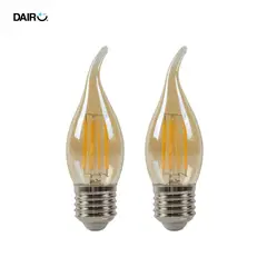 DAIRU - Set de 2 Bombillo Vela LED Filamento Tail 3.5w E27 Luz Cálida