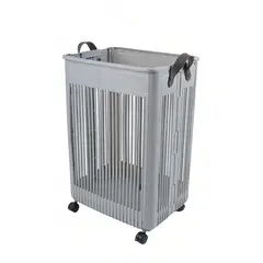 KLEINE WOLKE - Canasta Plastica Para Ropa XXLt Plegable Blanca / Gris