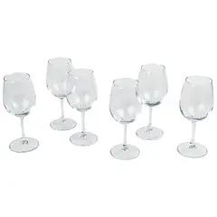 JUST HOME COLLECTION - Set de 6 Copas de Vino en Vidrio 340ml 20.2cm Transparente