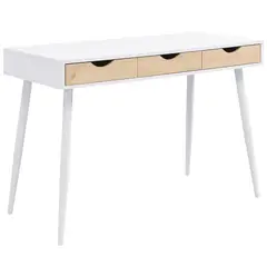 JUST HOME COLLECTION - Escritorio Nexus Blanco/Café con 3 Cajones en Madera