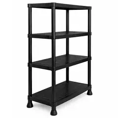 JUST HOME COLLECTION - Estante Plástico 4 Niveles 61x31x131cm Negro