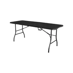 JUST HOME COLLECTION - Mesa Plástica Plegable Tipo Maletín/Portaolio 180cm Negro