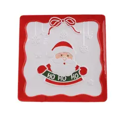 DEAR SANTA - Plato Cuadrado de Navidad en Cerámica 20.5x20.5x2cm Multicolor