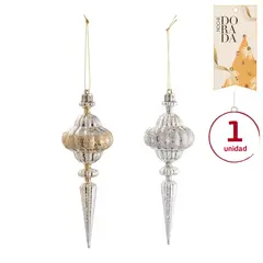 DEAR SANTA - Set de 2 Esferas Dorado/Plateado 16cm Noche Dorada