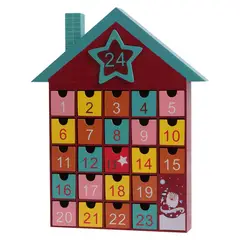 DEAR SANTA - Calendario de Adviento Navidad Multicolor en Madera 34cm