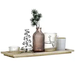 DEAR SANTA - Centro de Mesa en Vidrio Deco + Base 14cm Café