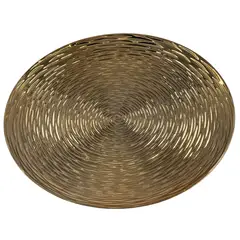 DEAR SANTA - Plato Base Relieve Circulo Amarillo/Dorado en Polipropileno 33 cm x 2,8 cm x 33 cm