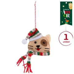 DEAR SANTA - Cabeza de Gato en Poliéster Huella de Amor Beige