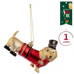 DEAR SANTA - Perro Salchicha Dorado/Rojo Huella de Amor