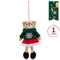DEAR SANTA - Gato 19cm Multicolor en Poliéster Huella de Amor