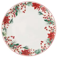 DEAR SANTA - Plato Diseño Poinsetia en Cerámica Multicolor 26.5cm