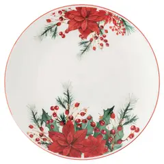 DEAR SANTA - Plato Diseño Poinsetia en Cerámica Multicolor 19cm