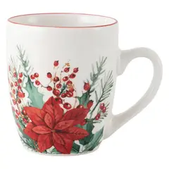 DEAR SANTA - Mug Diseño Poinsetia en Cerámica Multicolor 720ml 11cm