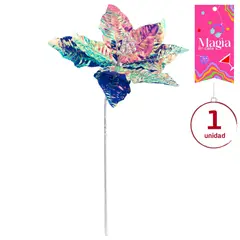 DEAR SANTA - Pick Poinsetia Azul en PVC Magia en Casa