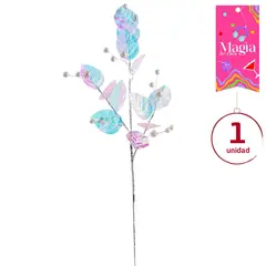 DEAR SANTA - Pick Hojas Iride Azul en PVC Magia en Casa