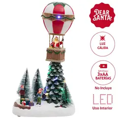 DEAR SANTA - Villa Árbol Globo Animado Iluminado Led 29.5x16.5cm a Batería