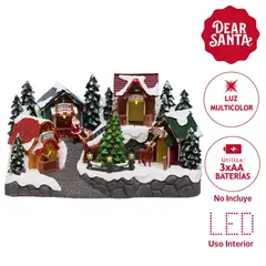 DEAR SANTA - Villa Iluminada Musical Led 33.5cm a Batería