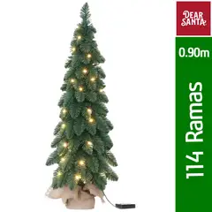 DEAR SANTA - Árbol de Navidad con 50 Luces Led Cálida Integrada 114 Ramas 90cm de Pila Verde Producto Certificado