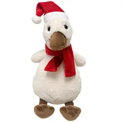 DEAR SANTA - Peluche Pato Navideño en Tela Beige 31cm
