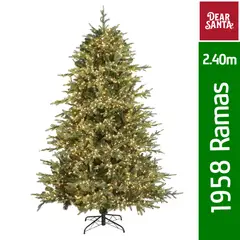 DEAR SANTA - Árbol de Navidad Verde 240cm con 5150 Luces Led Integrado 120 V