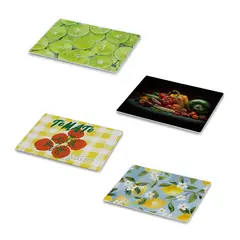 JUST HOME COLLECTION - Tabla de Picar en Vidrio Diseños Multicolor