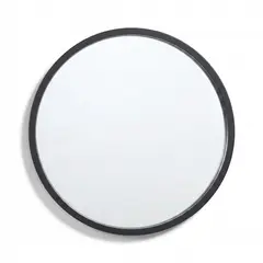 JUST HOME COLLECTION - Espejo Redondo Marco Madera Negro Vintage Moderno Decorativo