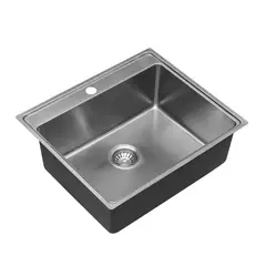 SENSI DACQUA - Lavaplatos de Sobreponer Acero Inoxidable 56x48 cm