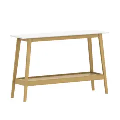 JUST HOME COLLECTION - Mesa Auxiliar Consola Oslo 120x34x76 cm Blanco Natural