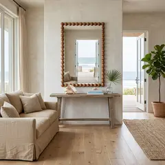 JUST HOME COLLECTION - Espejo Decorativo Rectangular 60x90 cm Pulido de Madera