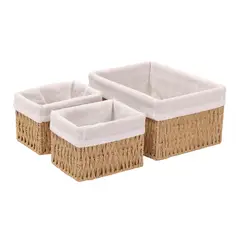 JUST HOME COLLECTION - Set de 3 Canastas Organizadoras Yute