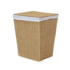 JUST HOME COLLECTION - Canasta para la Ropa en Yute con Tapa Capacidad 75 litros 45x35x55 cm