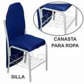 PROMADIS - Mesa de Planchar Silla con Estructura en Acero Inoxidable con Canasta 102x38cm Blanca y Variedad de Colores, con Altura Regulable y Portaplancha