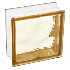 HOLZTEK - Bloque Vidrio Olas Cafe 19x19x8cm