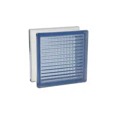 HOLZTEK - Bloque Vidrio Cuadros Azul 19x19x8cm