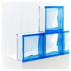 HOLZTEK - Bloque Vidrio Int Azul 19x19x8cm