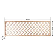 DEKOART - Cerca Madera 1.8x0.6 Metros Crudo Rombo