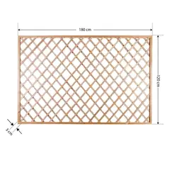 DEKOART - Cerca Madera 1.8x1.2 Metros Crudo Rombo