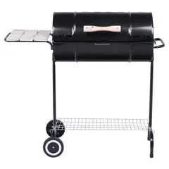 undefined - Asador a carbón 1/2 tambor con tapa 101x38cm mr beef
